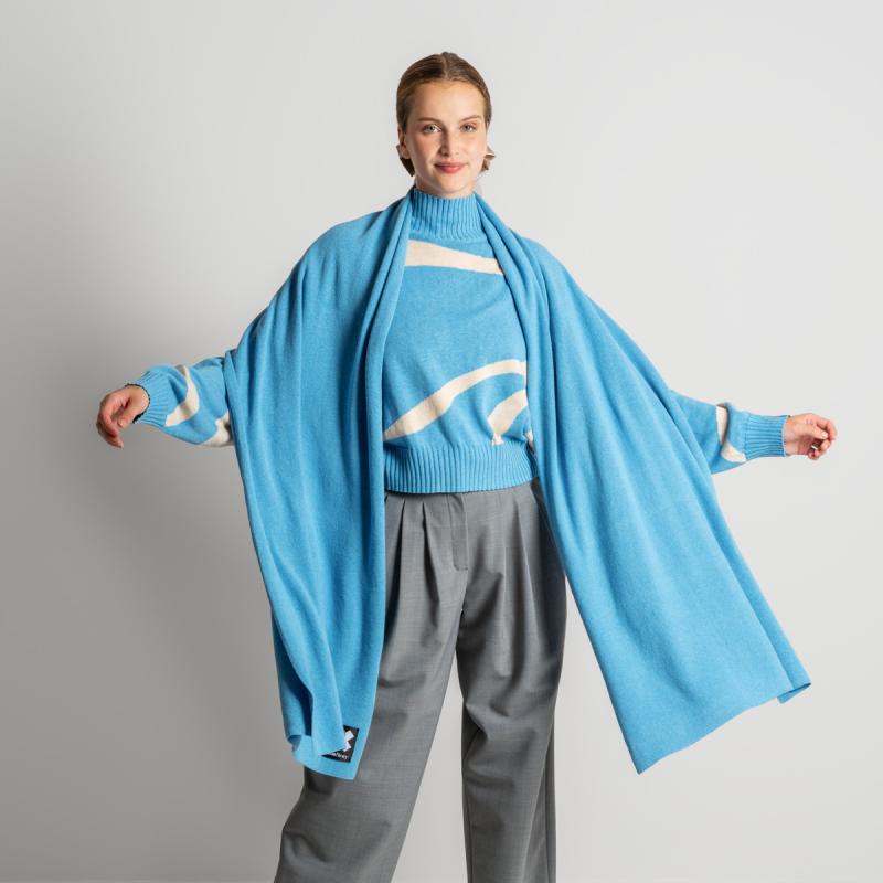 Living Crafts ELLIS Schal Farbe: cool blue Größe: ONE