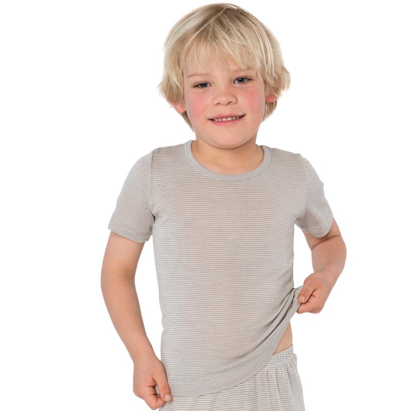 Living Crafts  Kurzarm-Shirt Farbe: grey/natural striped Größe: 116