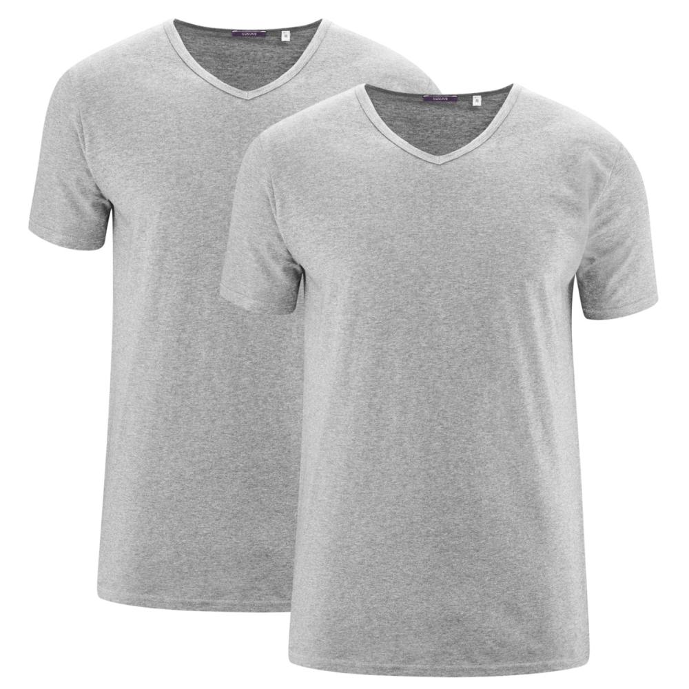 Living Crafts DEAN T-Shirt, 2er-Pack Farbe: grey melange Größe: L