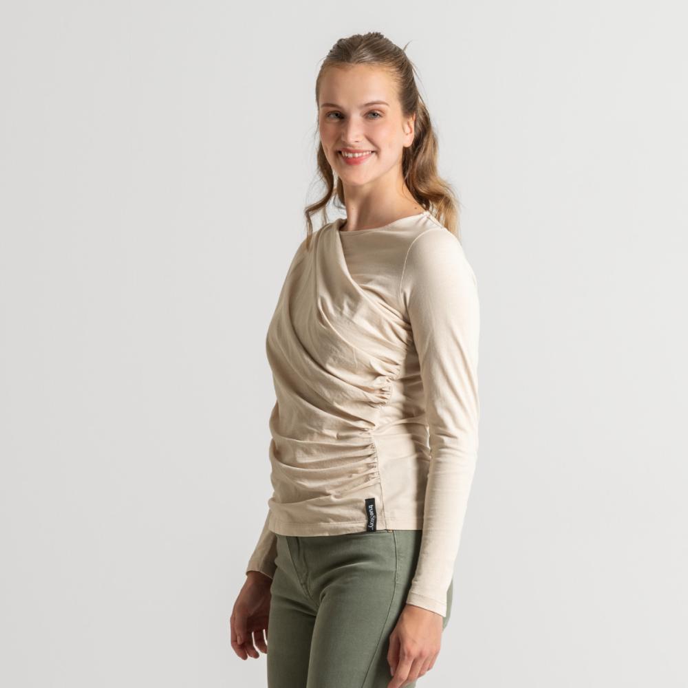 Living Crafts ELIN Drapiertes Langarmshirt Farbe: sand Größe: L