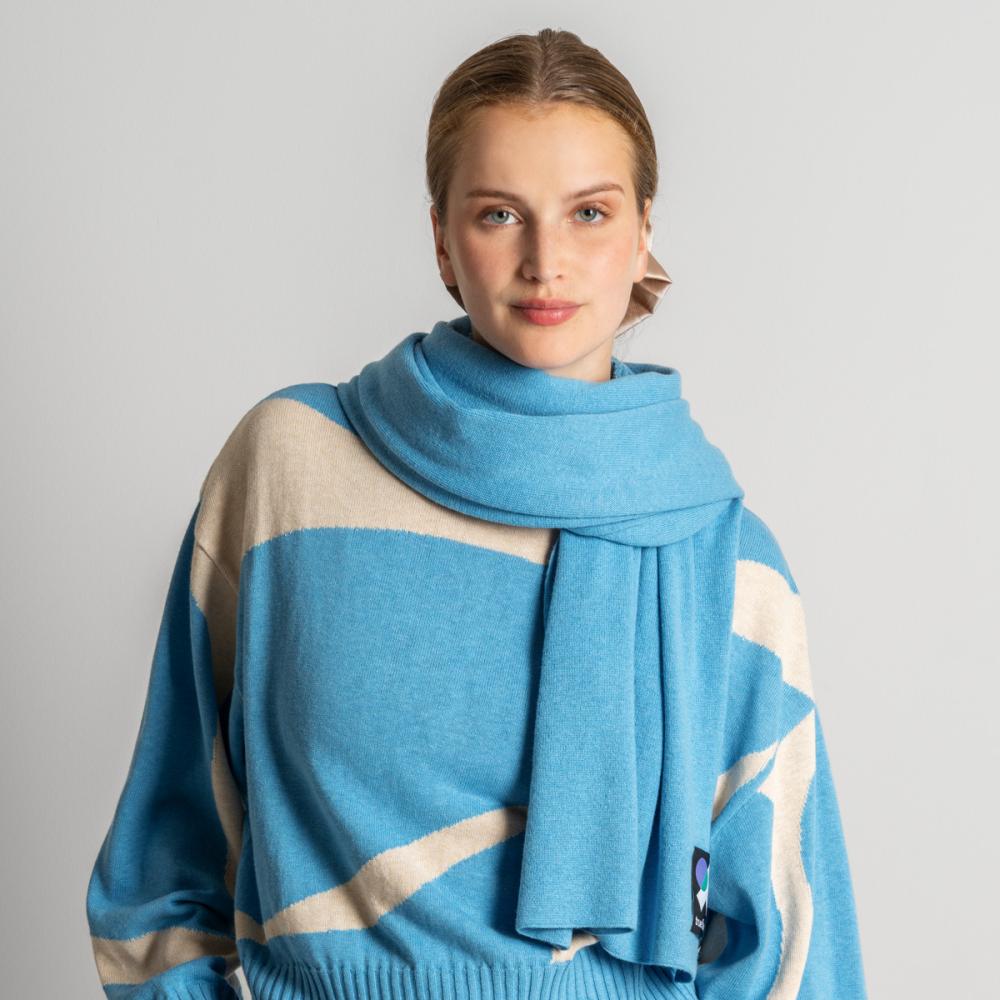 Living Crafts ELLIS Schal Farbe: cool blue Größe: ONE