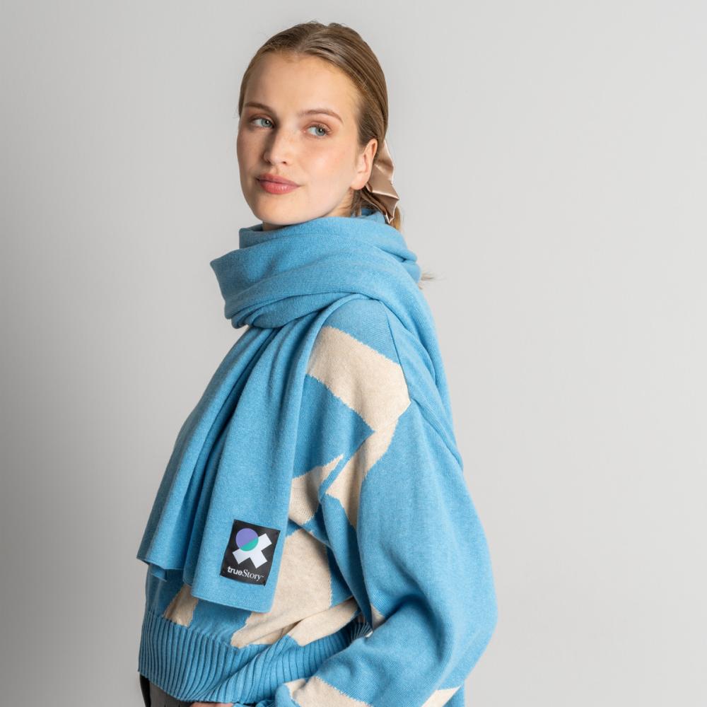 Living Crafts ELLIS Schal Farbe: cool blue Größe: ONE