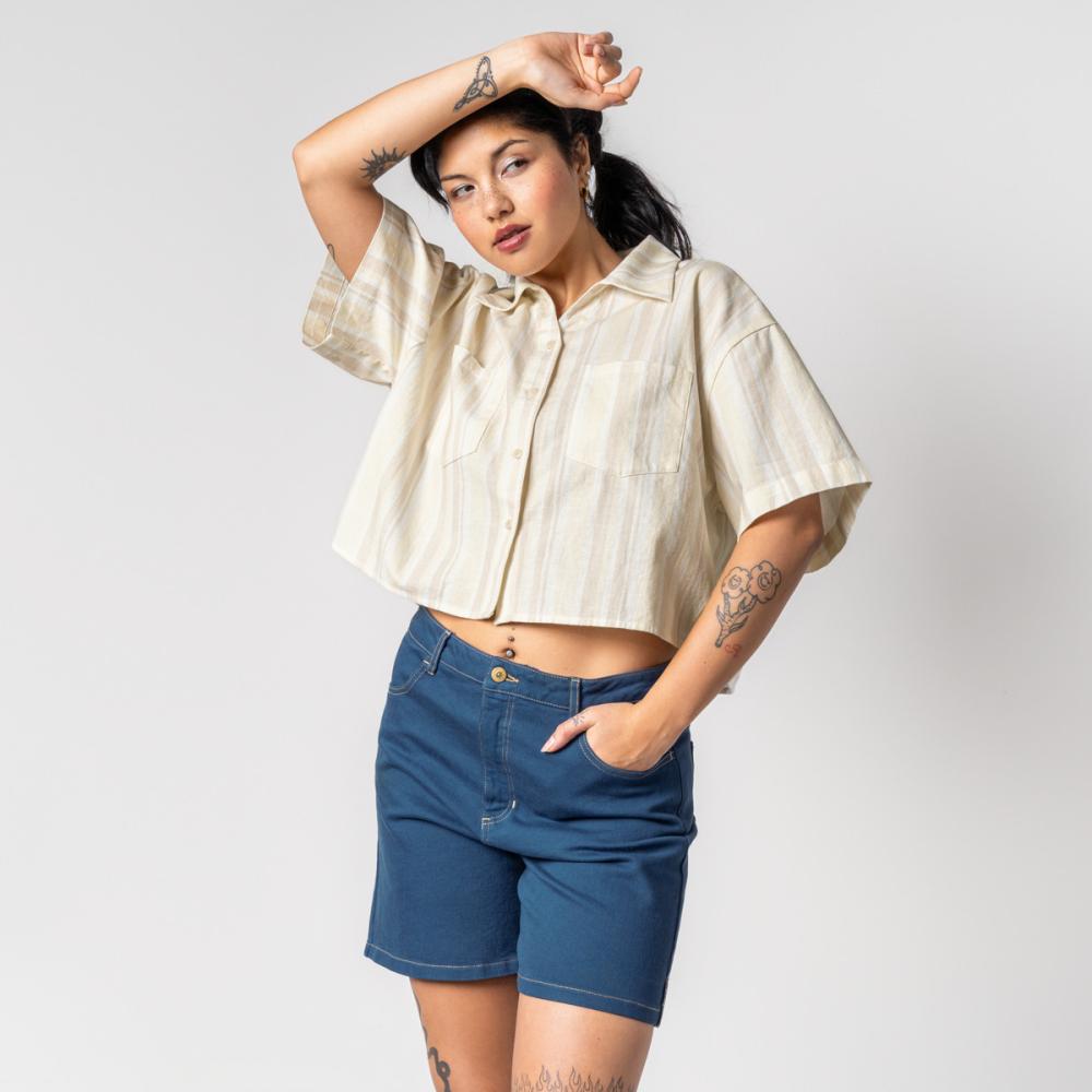 Living Crafts FEELIJA Jeans Shorts Farbe: dark blue denim Größe: 40