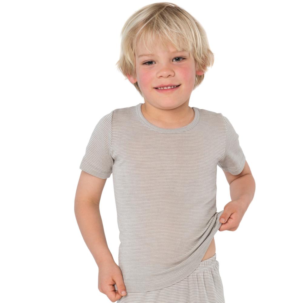 Living Crafts  Kurzarm-Shirt Farbe: grey/natural striped Größe: 116