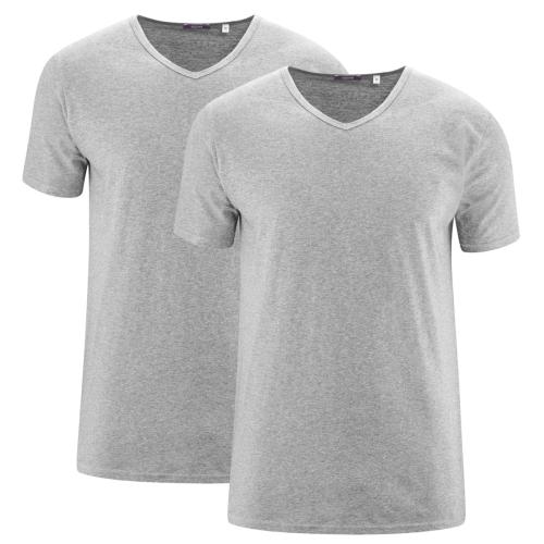 Living Crafts DEAN T-Shirt, 2er-Pack Farbe: grey melange Größe: L