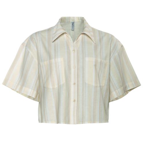 Living Crafts FEVEN Verkürzte Hemdbluse Farbe: sand/natural striped Größe: 42